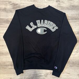 Champion Black U.S. Marines Crewneck Sweater